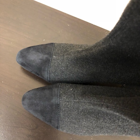 Chanel wool gray boot with heel - Picture 3 of 4